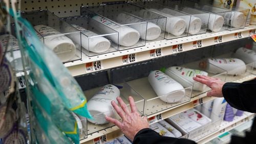 At its store in Bowie, Maryland, Giant Food keeps body soap in plastic boxes to curb shoplifting. Washington Post photo by Jahi Chikwendiu.
