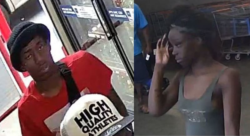 Detectives said Joshua Cortez Ellis (left) and Shaleeya Moore were seen on surveillance footage after the shoooting.