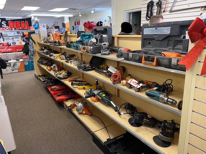 Stolen items found inside Pawn World include power tools, sporting goods and electronics. Credit: Marietta Police Department