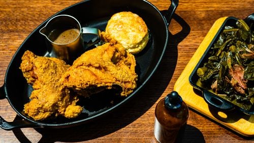 A classic brine results in tender, juicy, perfectly salted fried chicken at Parkwoods.