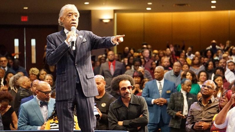 The Rev. Al Sharpton came to New Birth Missionary Baptist Church on Sunday, January 19, 2020, to commemorate the Martin Luther King Jr holiday. (Photo courtesy of New Birth Missionary Baptist Church)