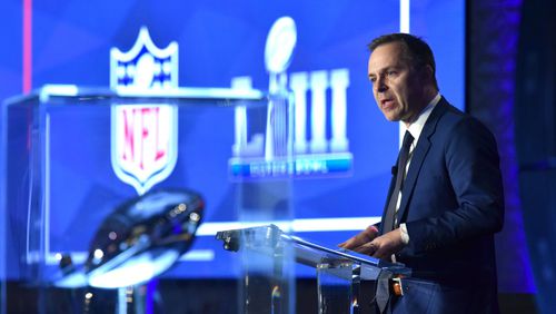 Jon Barker, NFL vice president of event operations and production, speaks at a Super Bowl LIII preview event in Atlanta last year.