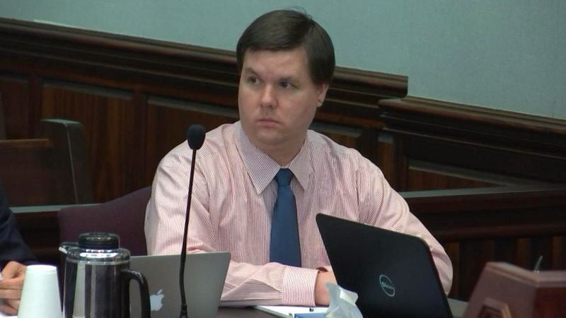 Justin Ross Harris takes his seat at his murder trial at the Glynn County Courthouse in Brunswick, Ga., on Monday, Oct. 24, 2016. (screen capture via WSB-TV)