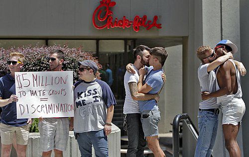 Kiss-in' at Chick-fil-A restaurants