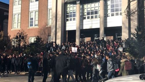 Students walked out twice at Brookline High School.