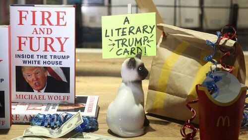 The window display at Waterstone’s Piccadilly in London shows copies of one of the UK’s first consignments of ‘Fire and Fury: Inside the Trump White House’ by Michael Wolff on Jan. 9, 2018 in London, England. (Photo by Neil P. Mockford/Getty Images)