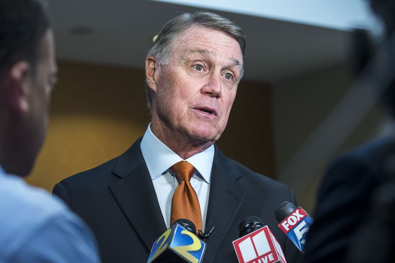 Former U.S. Sen. David Perdue still has more than $4.2 million in his federal campaign account left over from his failed 2020 reelection bid, according to a recent report.  (Alyssa Pointer/alyssa.pointer@ajc.com)