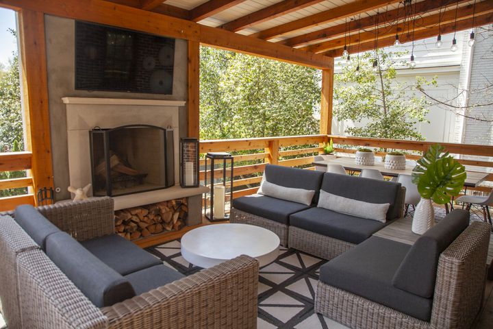 Photos: Atlanta couple downsize to a Tudor-style home with modern lounge, spacious deck