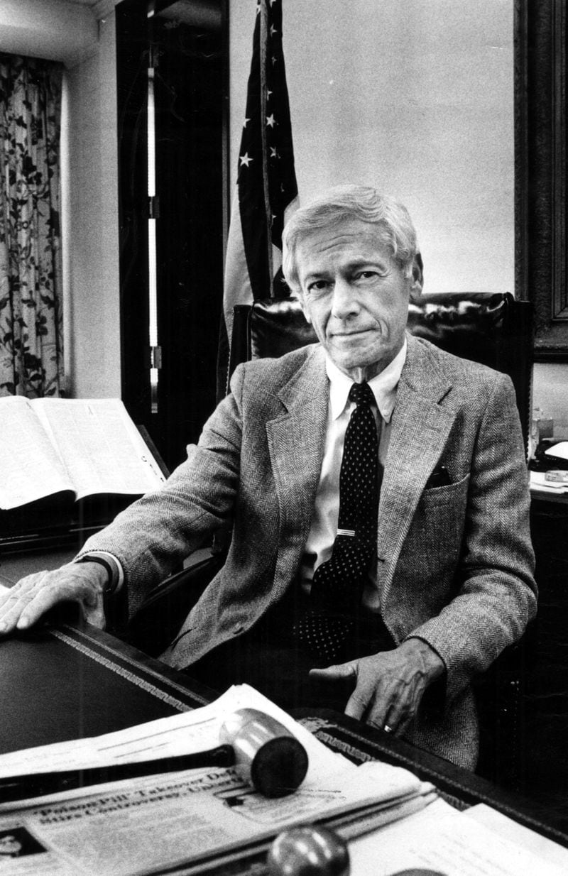 Sept. 9, 1983 - Atlanta, Ga.: U.S. District Judge Marvin Shoob in his chambers. (W. A. Bridges Jr/AJC Staff) 1983