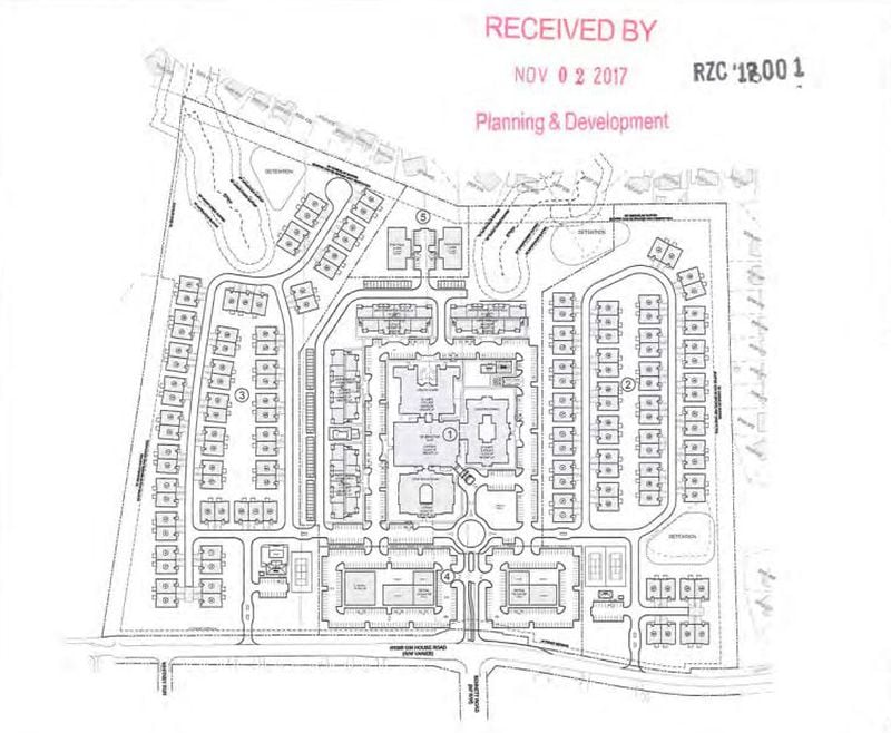The 56-acre site near Webb Gin House Road and Scenic Highway where a new "mixed-use" senior living community is proposed. (Credit: Gwinnett County planning documents)