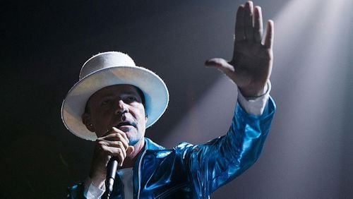 Frontman Gord Downie of the Tragically Hip performs onstage during the band’s 'Man Machine Poem Tour' at Rogers Arena in Vancouver, Canada, on July 24, 2016.