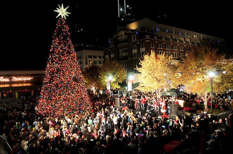 The lighting of the Atlantic Station Christmas Tree.