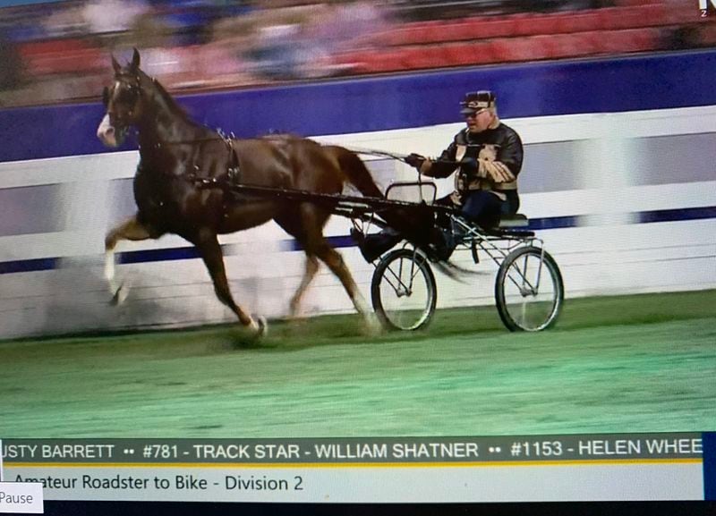 William Shatner won an amateur horse-racing competition Aug. 23 at the World's Championship Horse Show in Louisville, Kentucky.