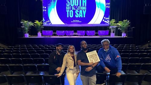 Filmmakers, Tyson Horne, DeAsia Paige, Ryon Horne and Ernie Suggs at Center Stage on the eve of the premiere of "The South Got Something to Say."