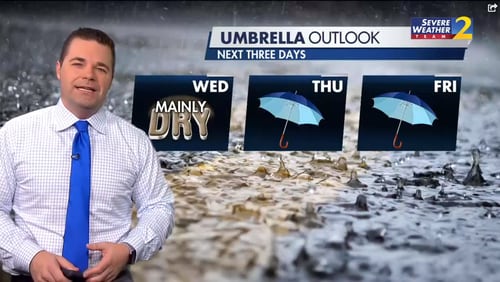 Channel 2 Action News meteorologist Brian Monahan said Wednesday should be mainly dry, despite an early 20% chance of a shower.