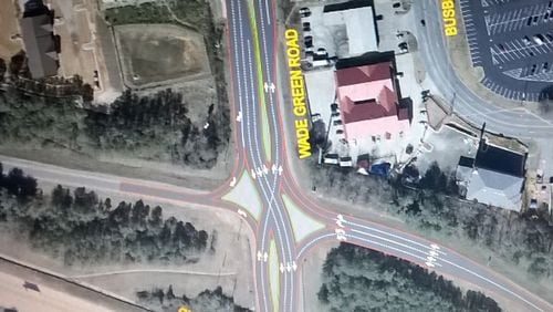Among the time extensions for seven Georgia Department of Transportation projects in Cobb County is the I-75 at Wade Green Road Diverging Diamond Interchange for June 1, 2019. Courtesy of Cobb County