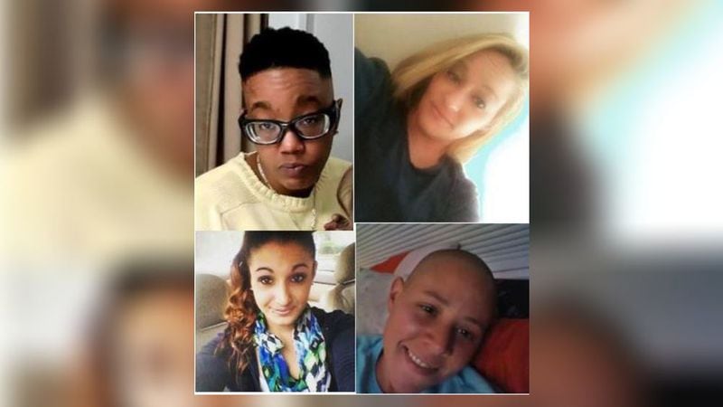 Normisha Monroe (clockwise from left), Alishia Carroll, Rose Patrick and Ashleigh Paris were among six people killed Saturday when a van crashed in Gwinnett County. The other victims were identified as 44-year-old Kristie Whitfield and 53-year-old Tina Rice.