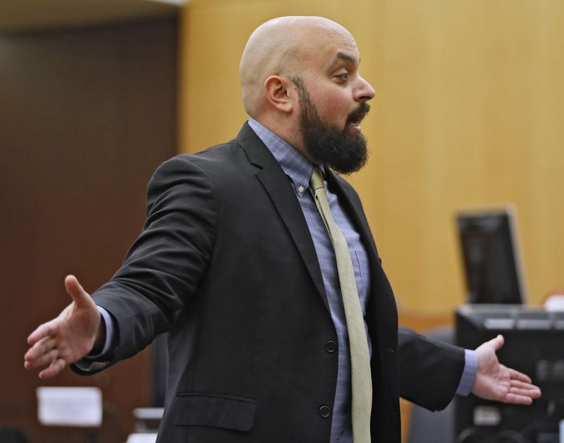 Defense attorney Scott Grubman delivers his closing argument Thursday, Dec. 19, 2019. Proceedings concluded in the first-ever criminal prosecution of an alleged violation of the Georgia Open Records Act. Jenna Garland, a former press secretary to ex-Atlanta Mayor Kasim Reed, was found guilty on two counts, ordering a subordinate to delay the release of water billing records requested by Channel 2 Action News that were politically damaging to Reed and other city elected officials. BOB ANDRES / BANDRES@AJC.COM