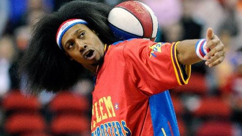 Alex “Moose” Weekes, a Duluth resident, will make his homecoming with the Harlem Globetrotters when the team plays two games March 14 at Gwinnett Arena. The team also plays two games at Philips Arena on March 7 without Weekes. CONTRIBUTED BY ETHAN MILLER / GETTY IMAGES