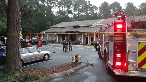 Fire broke out Sunday at the KRC Hilltops apartments in Norcross.