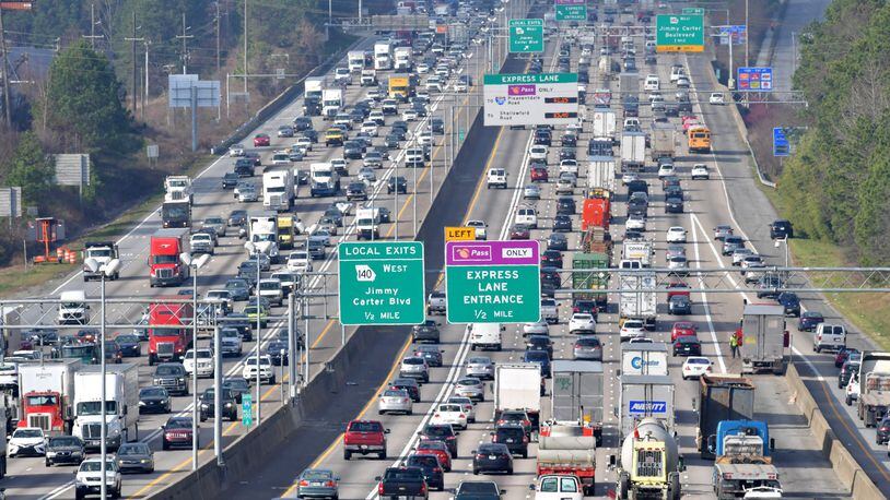 State and local officials are looking for solutions to congestion on I-85 outside the Perimeter. HYOSUB SHIN / HSHIN@AJC.COM