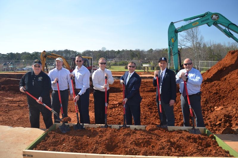 A look at the groundbreaking ceremony of the splash pad at Swift-Cantrell Park in Kennesaw.