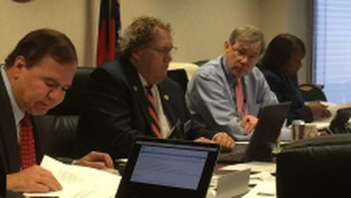 The Georgia Composite Medical Board met Thursday and approved new training requirements on opioid prescribing for Georgia physicians. Pictured (from left) are board members Dr. John Antalis, Dr. John Jeffrey Marshall and Dr. E. Dan DeLoach and interim Executive Director LaSharn Hughes.