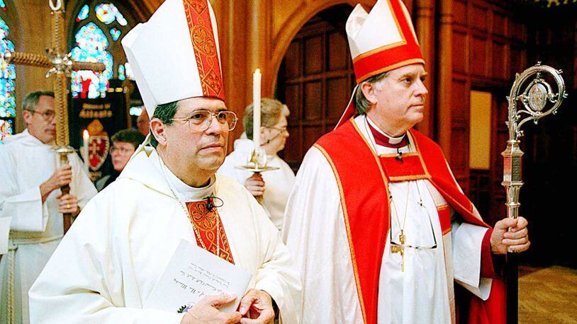 The Rt. Rev. Frank Allan, right, the former Bishop for the Episcopal Diocese of Atlanta, broke barriers as a rector and leader. On the left is the Rt. Rev. Onell A. Soto.