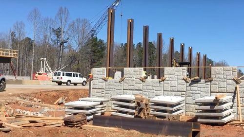 Speed limit being lowered to 60 mph on portion of I-985 due to construction in Flowery Branch. Courtesy Georgia DOT