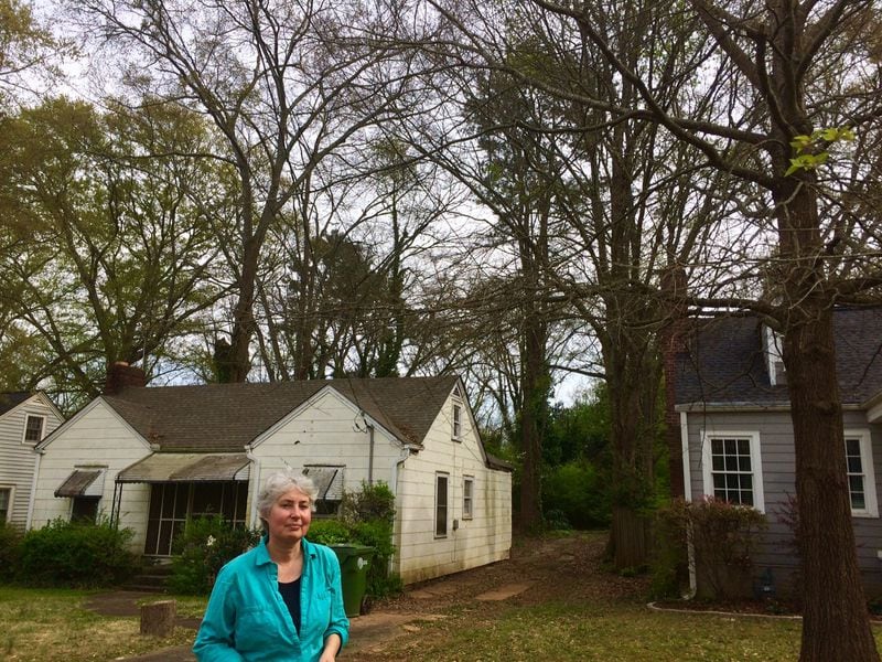 Kathryn Kolb says swaths of old urban forest remain in the backyards of older homes in Atlanta’s neighborhoods. (Photo by Bill Torpy)