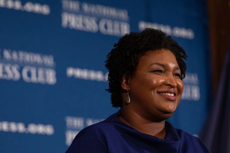 Stacey Abrams, former Georgia House Democratic Leader and gubernatorial candidate, speaks to attendees at the National Press Club Headliners Luncheon in Washington, D.C., on Nov. 15, 2019. (Cheriss May/Sipa USA/TNS)