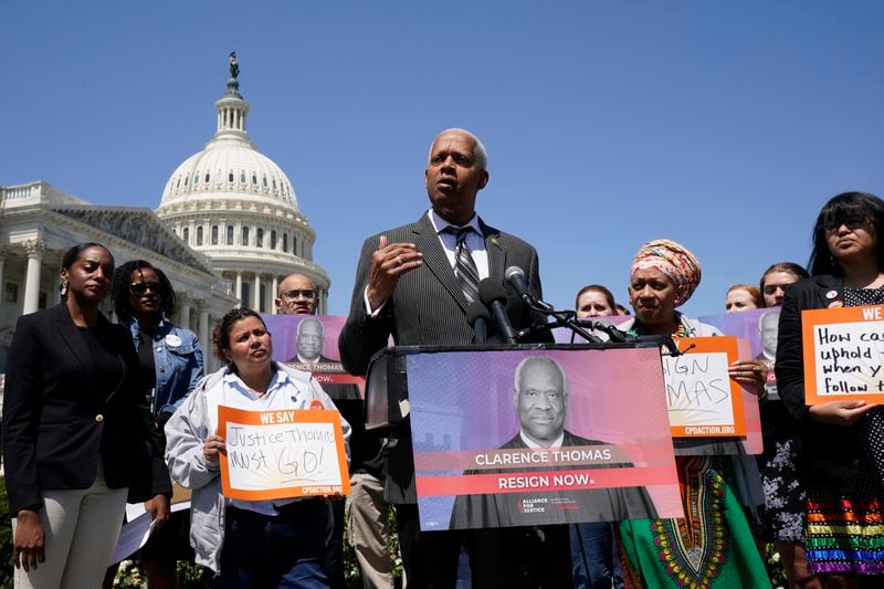 U.S. Rep. Hank Johnson, D-Lithonia, called on U.S. Supreme Court Justice Clarence Thomas to resign in 2023. He has asked the Circuit Court of Appeals to investigate a controversial hire by Thomas. 