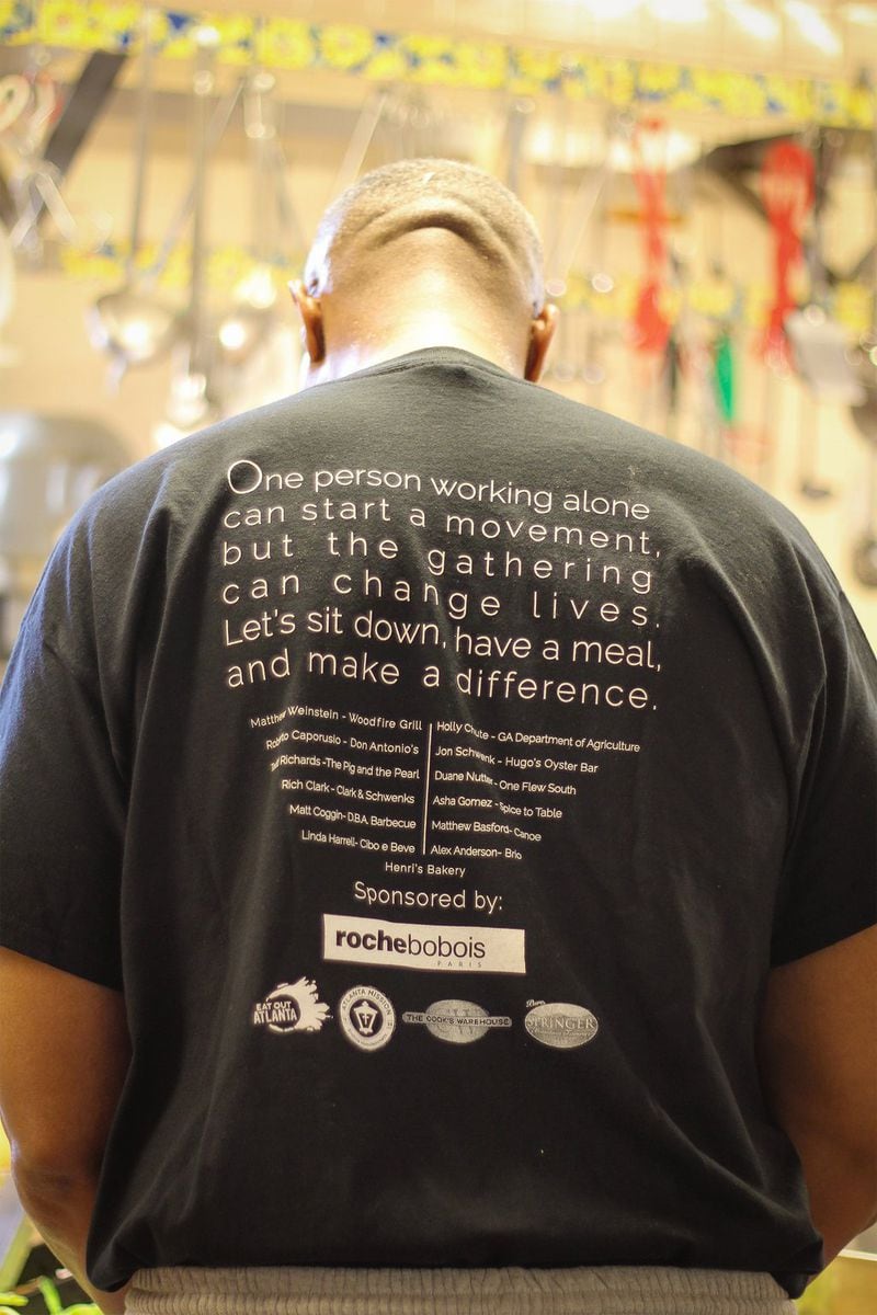 Those who work at Gathering Industries wear a T-shirt that summarizes their mission: gathering can change lives. (HaydnCorine Media)