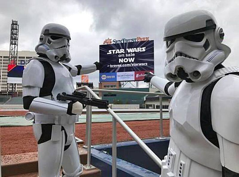 Even Stormtroopers can find love on a date to Suntrust Park in springtime Atlanta.