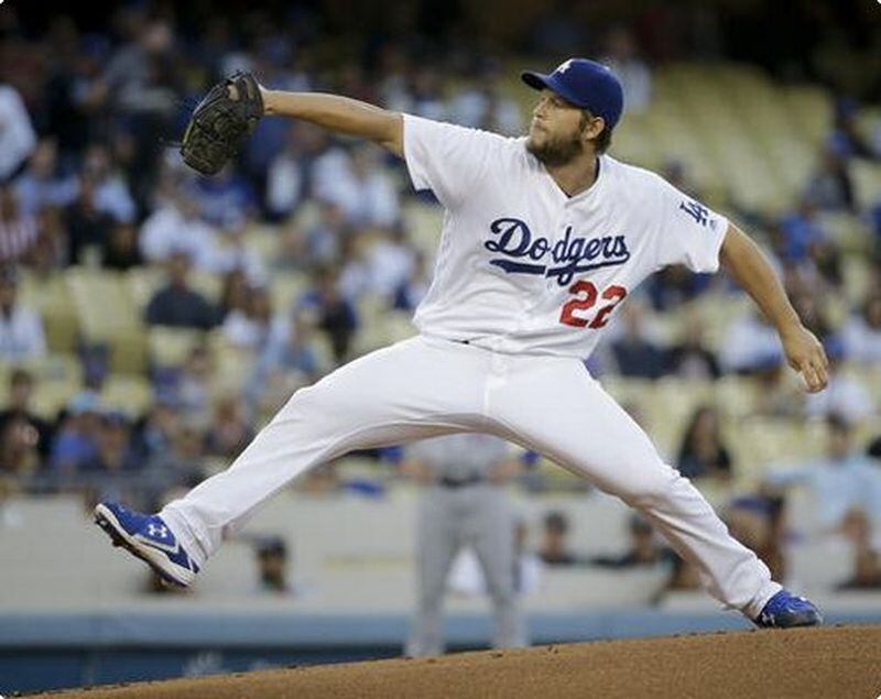 Clayton Kershaw enters Saturday night's start against the Braves on an historic pace with 105 strikeouts and only five walks this season. (AP photo)