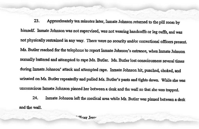 Alicia Butler’s lawsuit describes her ordeal.