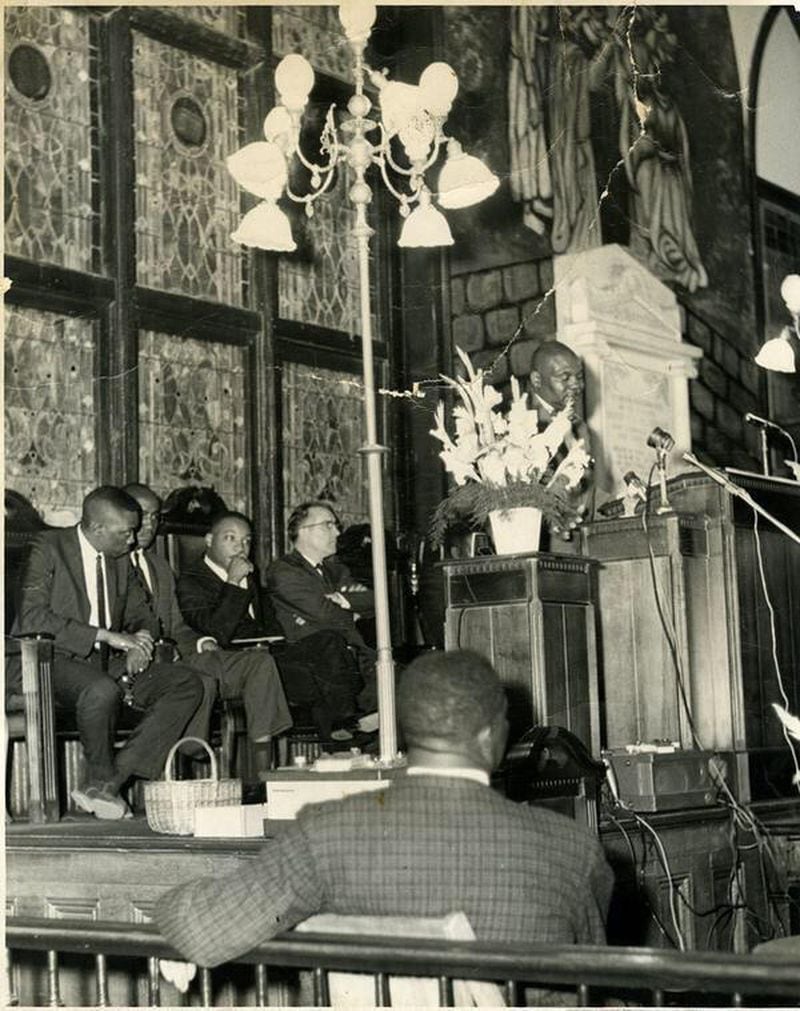 The King Center posted this image of Dr. Martin Luther King Jr. at Emanuel AME Church in Charleston