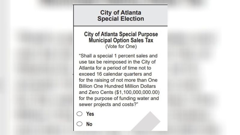 City of Atlanta referendum to extend the Municipal Option Sales Tax, or MOST, a 1-cent sales tax on goods and services within the city. This appears on ballots within city of Atlanta in DeKalb and Fulton Counties on May 21, 2024. (Sample ballot, Fulton County)