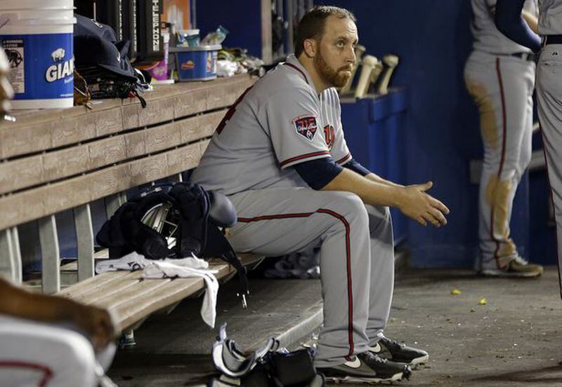 Braves starters had been extraordinarily good until the three-game series at Miami, where Aaron Harang (pictured) and Alex Wood struggled mightily. (AP photo)
