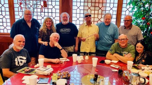 Attending the June 2019 music lunch club meeting are (back row, from left) Dick Wooley, Deborah Coons, Bill King, Forrest Haller, Mark Pucci and Randy Roman; (front, from left) Steve Jones, Dave Dannheisser, John McKnight and Karin Johnson. (Courtesy of Mark Pucci)