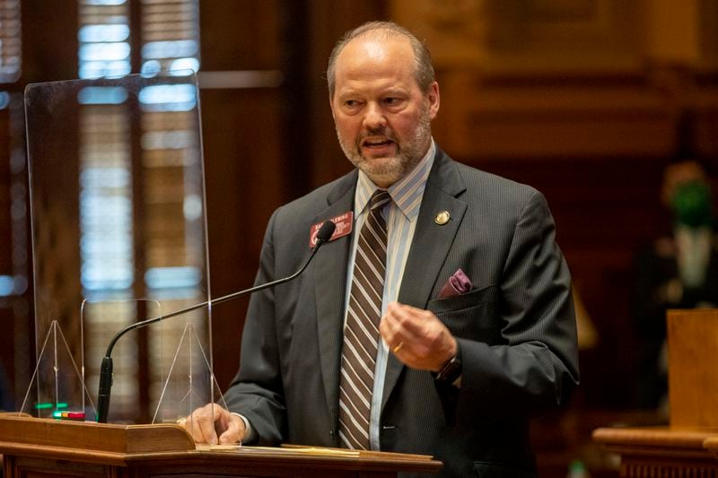 State Rep. Barry Fleming (pictured) is in the running to succeed David Ralston as House Speaker. (Alyssa Pointer/Atlanta Journal-Constitution)