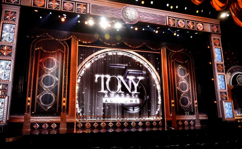 FILE - The stage appears before the start of the 75th annual Tony Awards on June 12, 2022 in New York. (Photo by Charles Sykes/Invision/AP, File)