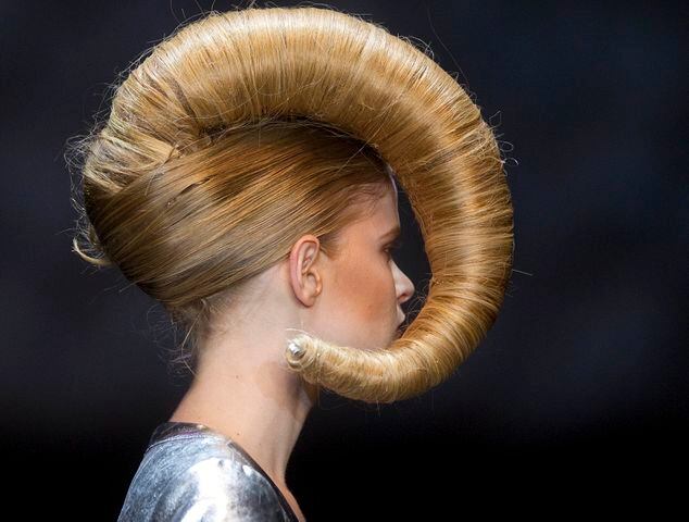 Models show off their hair on the runway