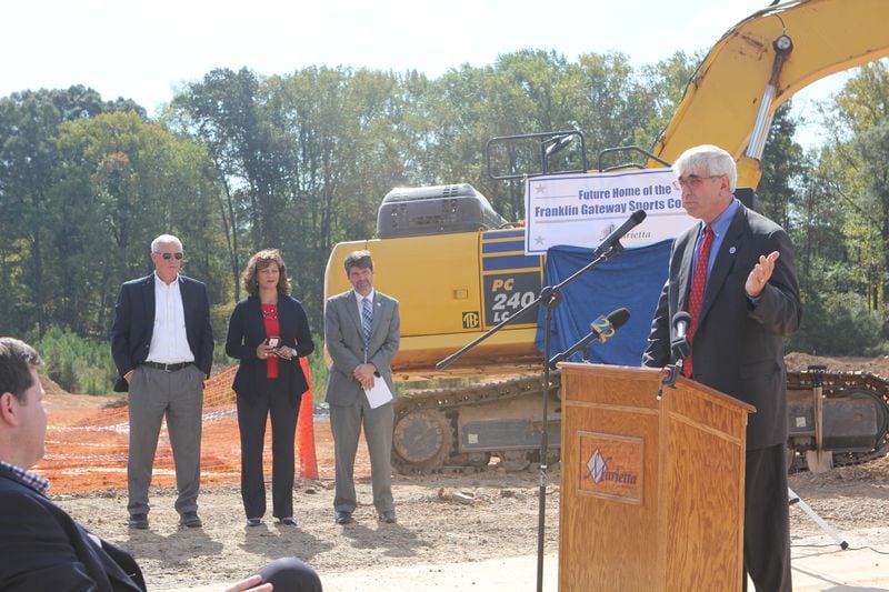 On Tuesday, October 18, 2016, Marietta held a Groundbreaking Ceremony for the future home of Franklin Gateway Sports Complex. Photo courtesy the City of Marietta.