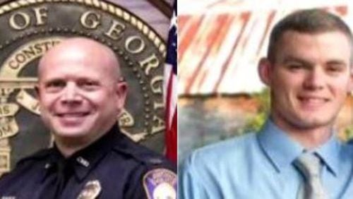 Lavonia police Capt. Michael Schulman (left) and Officer Jeffery Martin were injured in a shooting Monday in Franklin County. (Credit: Channel 2 Action News)