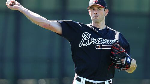 Veteran pitcher Brandon McCarthy came to the Braves from the Dodgers in a December trade.