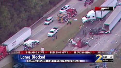 A serious tractor trailer crash has blocked all lanes on I-20 Villa Rica near exit 24.