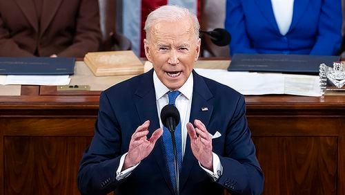 President Joe Biden is set to deliver his State of the Union address at 9 p.m. Eastern on Thursday. (Jim Lo Scalzo/Pool via AP, File)