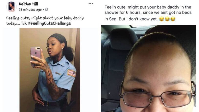 Two women identifying themselves as Wheeler Correctional Facility workers posted responses to the #FeelingCuteChallenge.