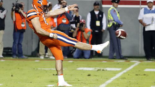 Falcons punter Sterling Hofrichter was drafted in the seventh round of the 2020 NFL draft.